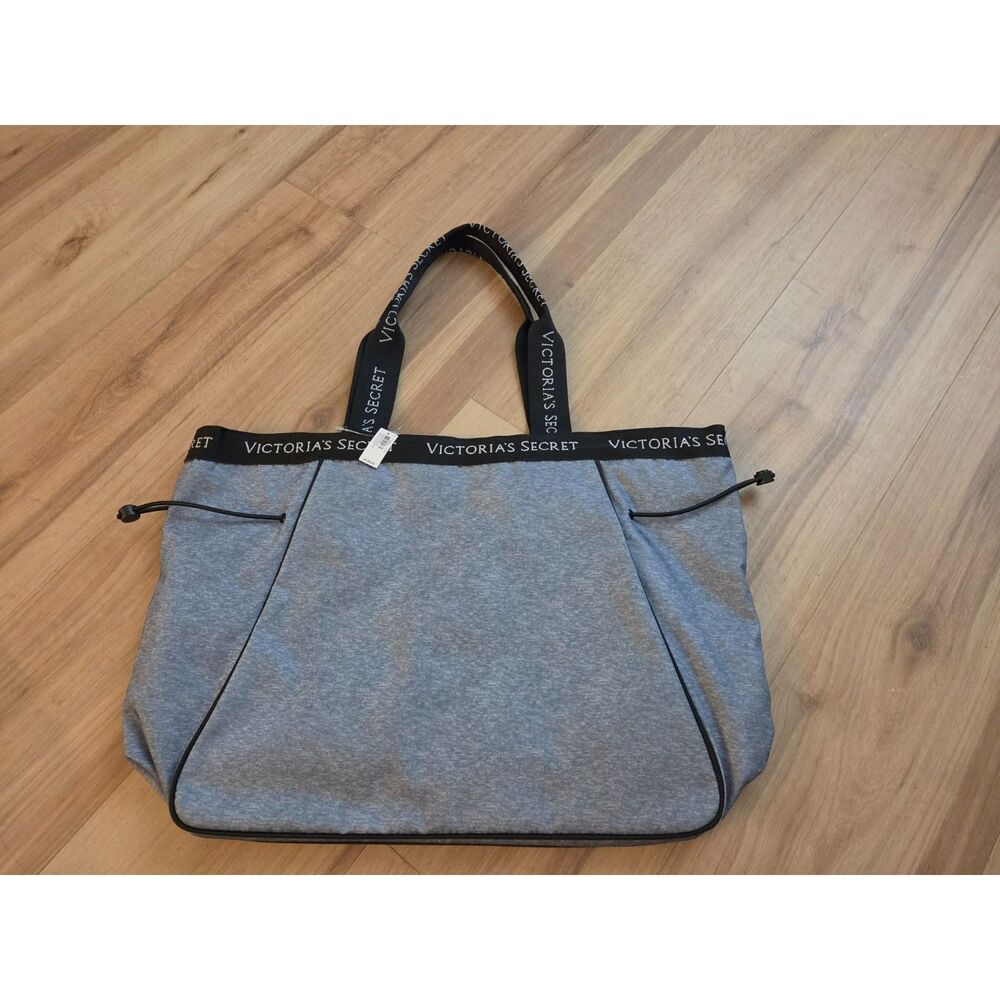 NWT Victoriaβs Secret Large Gray Weekender Tote Gym Travel Carry-On Bag
